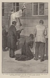 The Plague at Vienna, Administering the Last Sacrament to Dr. Mueller from Outside the Window of the Plague Ward of the Epidemic Hospital